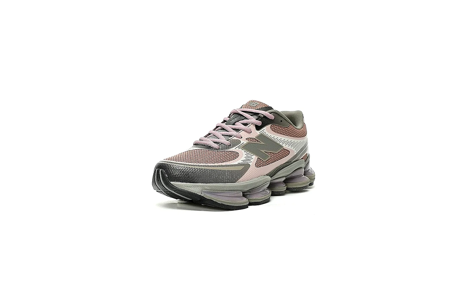 New Balance pink gray runner six-angle QC comparison gallery thumbnail 6