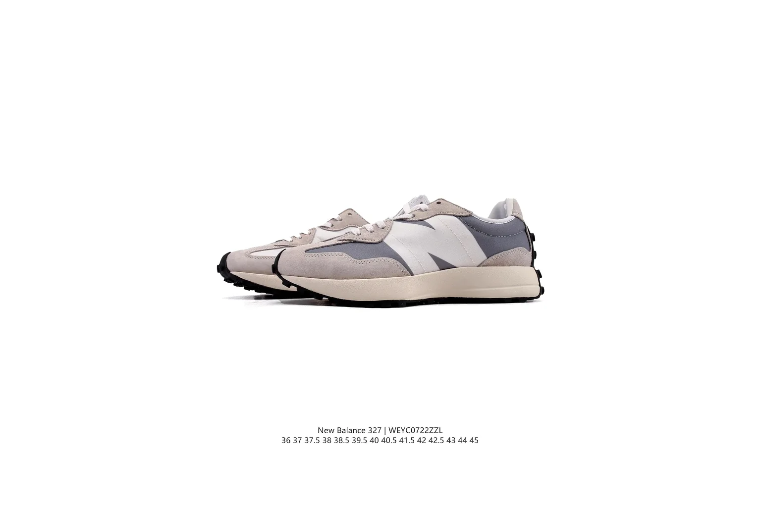 New Balance 327 Grey Cream classic runner six photo view thumbnail 6