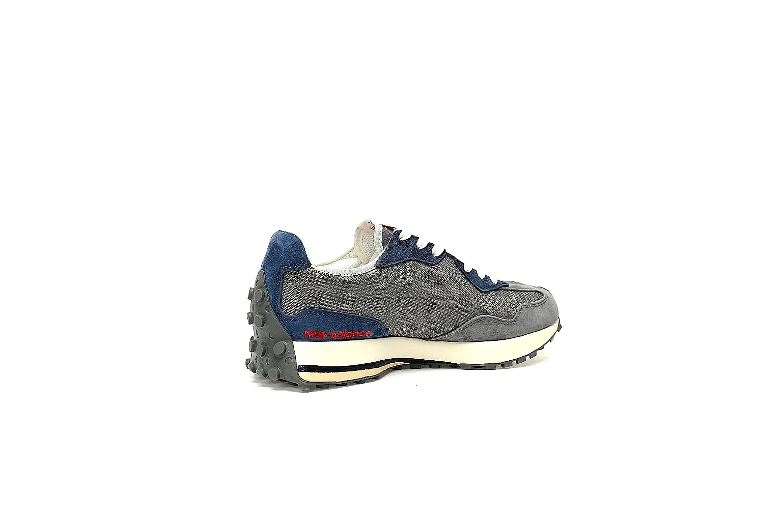 New Balance 327 grey navy six-angle QC comparison at CNY 380