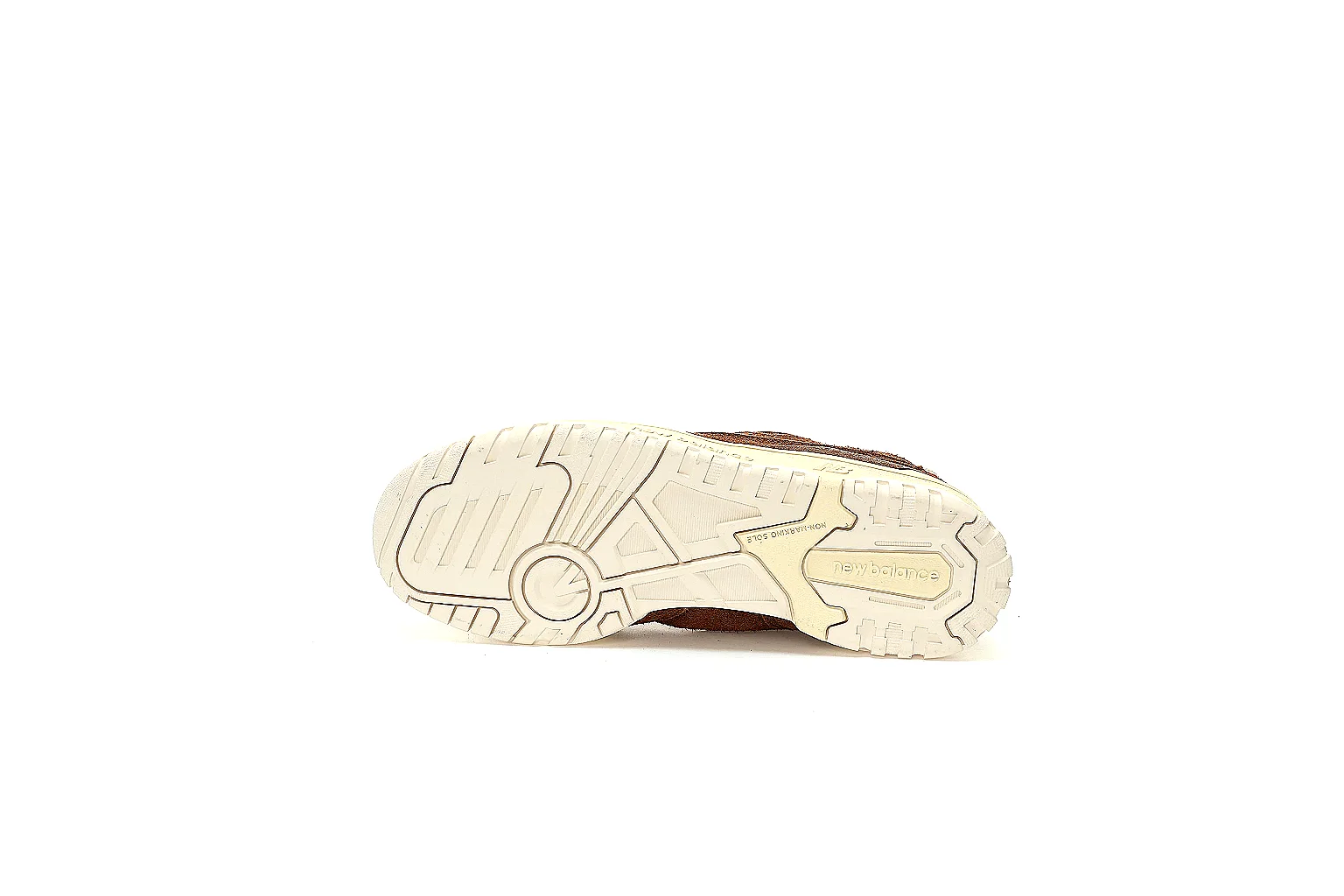 New Balance 550 brown cream suede sneaker with visible N logo and cream sole thumbnail 2