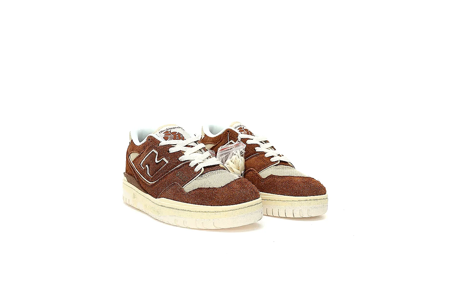 New Balance 550 brown cream suede sneaker with visible N logo and cream sole thumbnail 5
