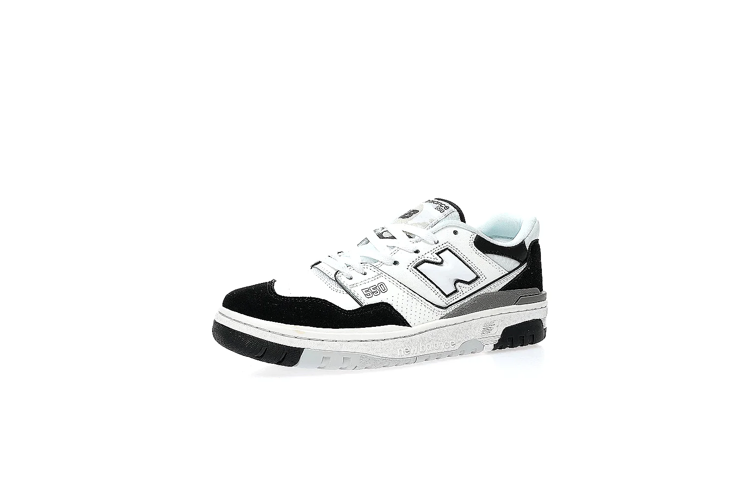 New Balance 550 white black sneaker with visible side logo and 550 badge thumbnail 6