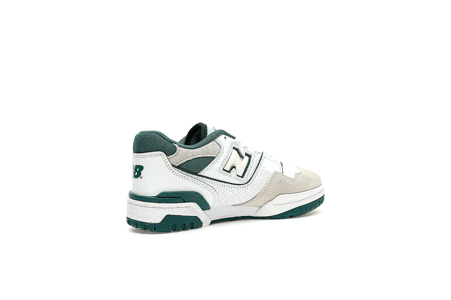 New Balance 550 white green pair with visible 550 embroidery and green outsole at 380 CNY