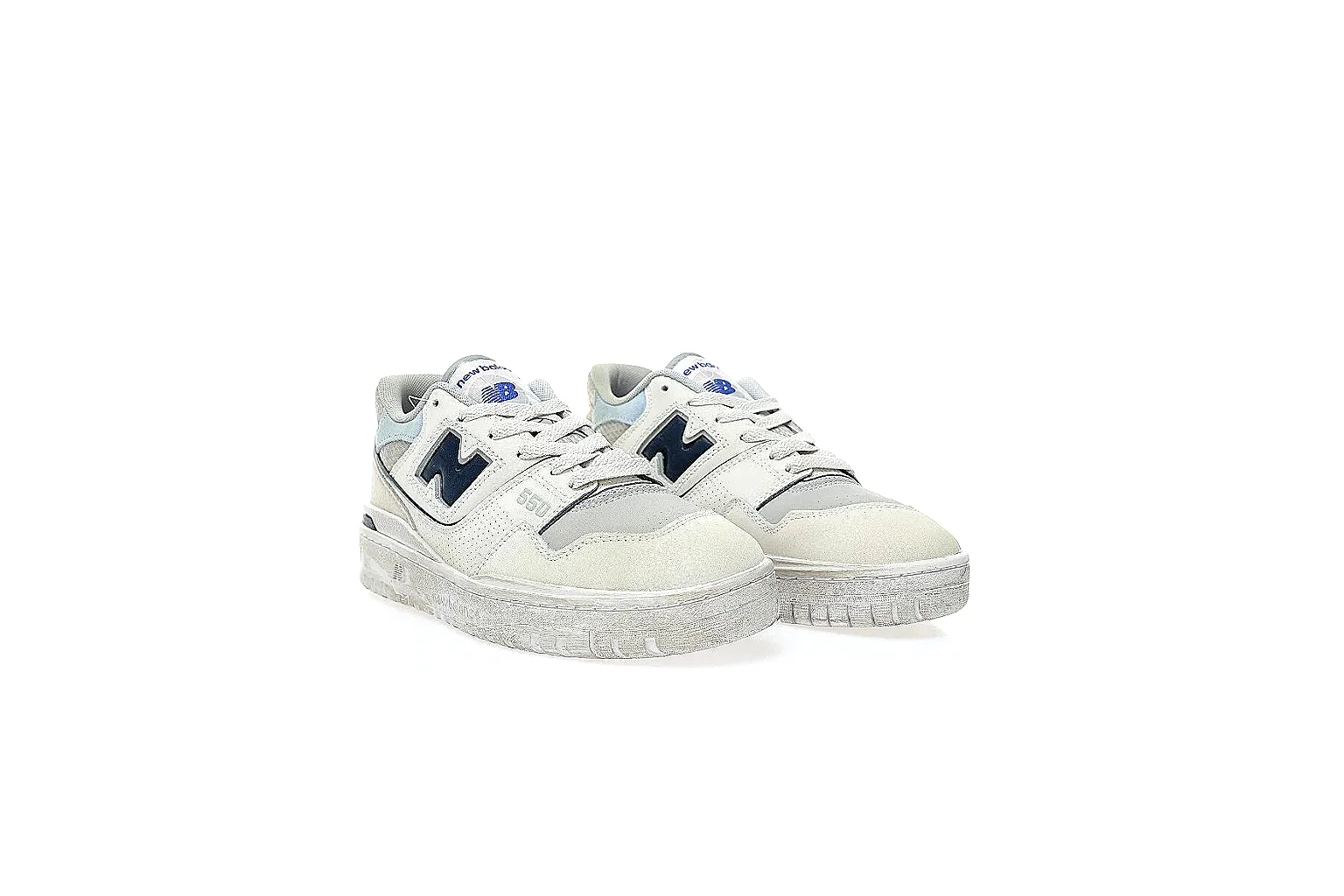 New Balance 550 white grey blue sneaker with visible side logo and QC comparison angles thumbnail 5
