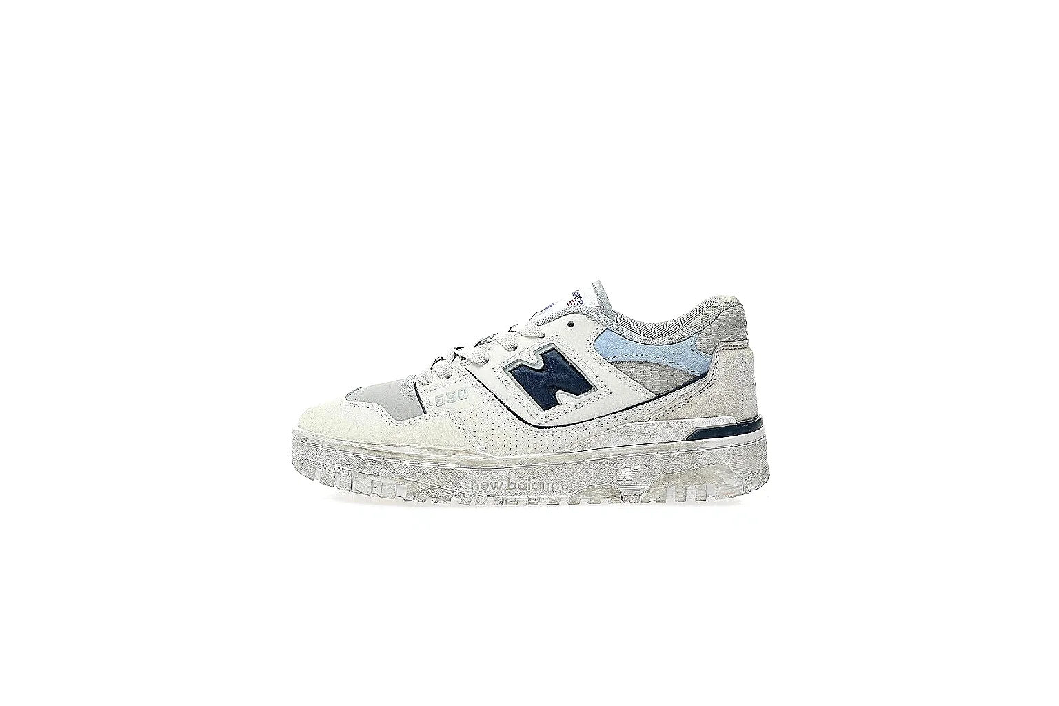 New Balance 550 white grey blue sneaker with visible side logo and QC comparison angles thumbnail 6