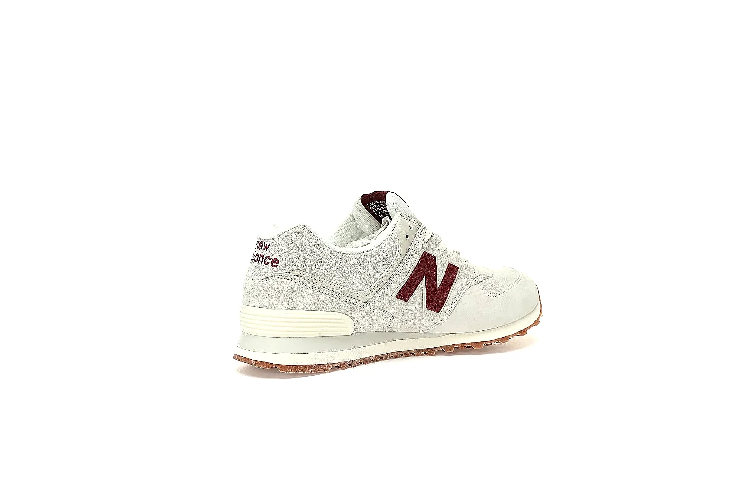 New Balance 574 off-white burgundy gallery for price and QC comparison