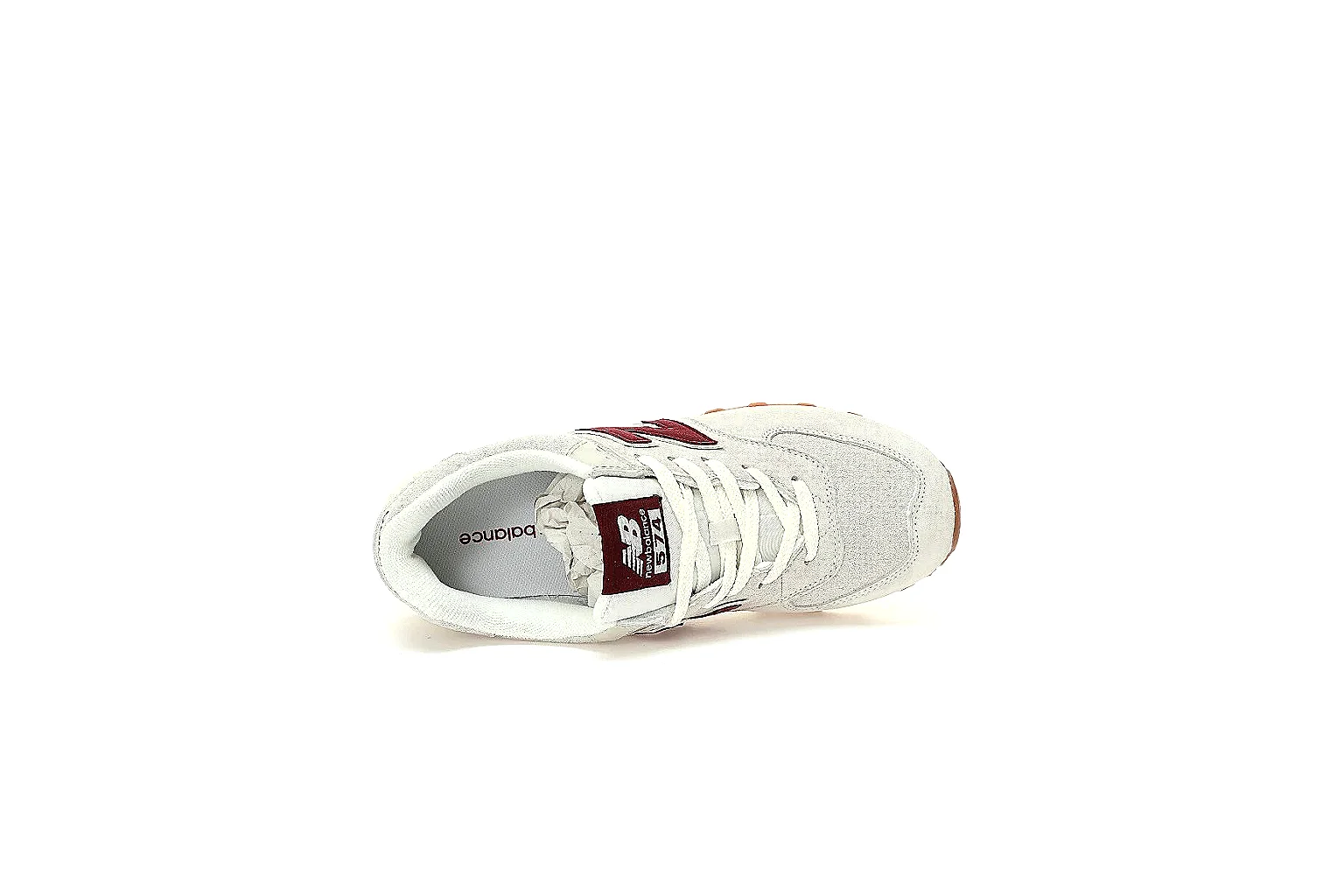 New Balance 574 off-white burgundy gallery for price and QC comparison thumbnail 3