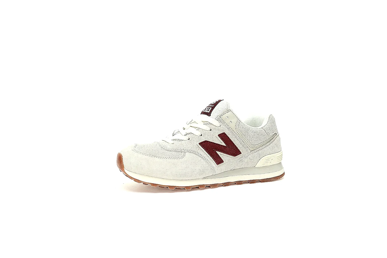 New Balance 574 off-white burgundy gallery for price and QC comparison thumbnail 6