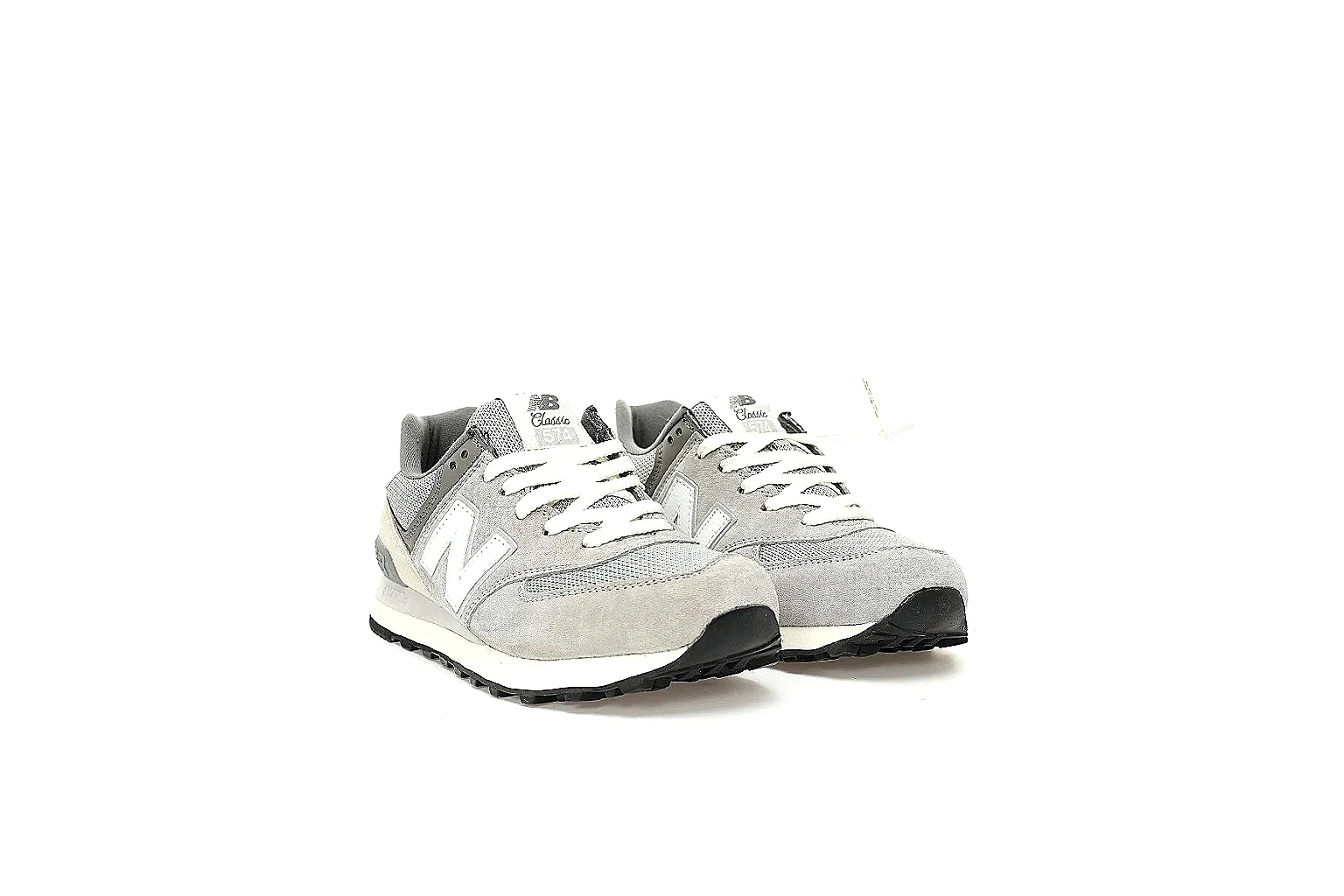 New Balance 574 Classic grey white QC comparison gallery with outsole and side views thumbnail 5