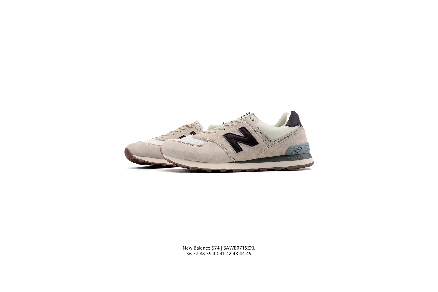 New Balance 574 Cream Grey classic runner six photo view thumbnail 6