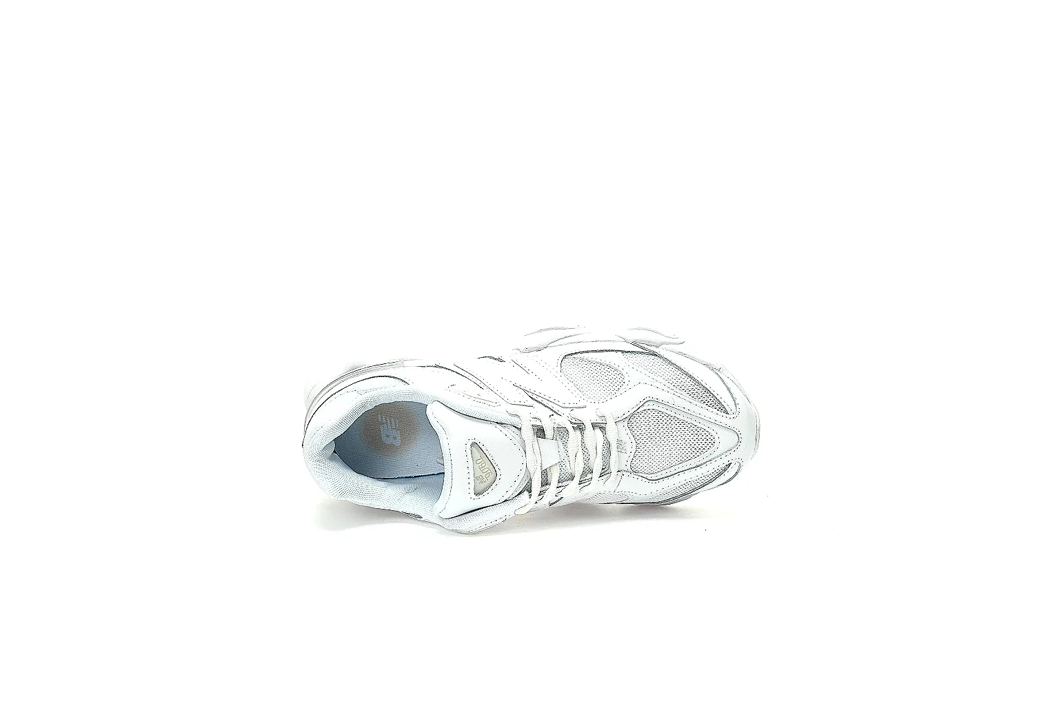 New Balance 9060-style white runner QC gallery with outsole and pair comparison thumbnail 3