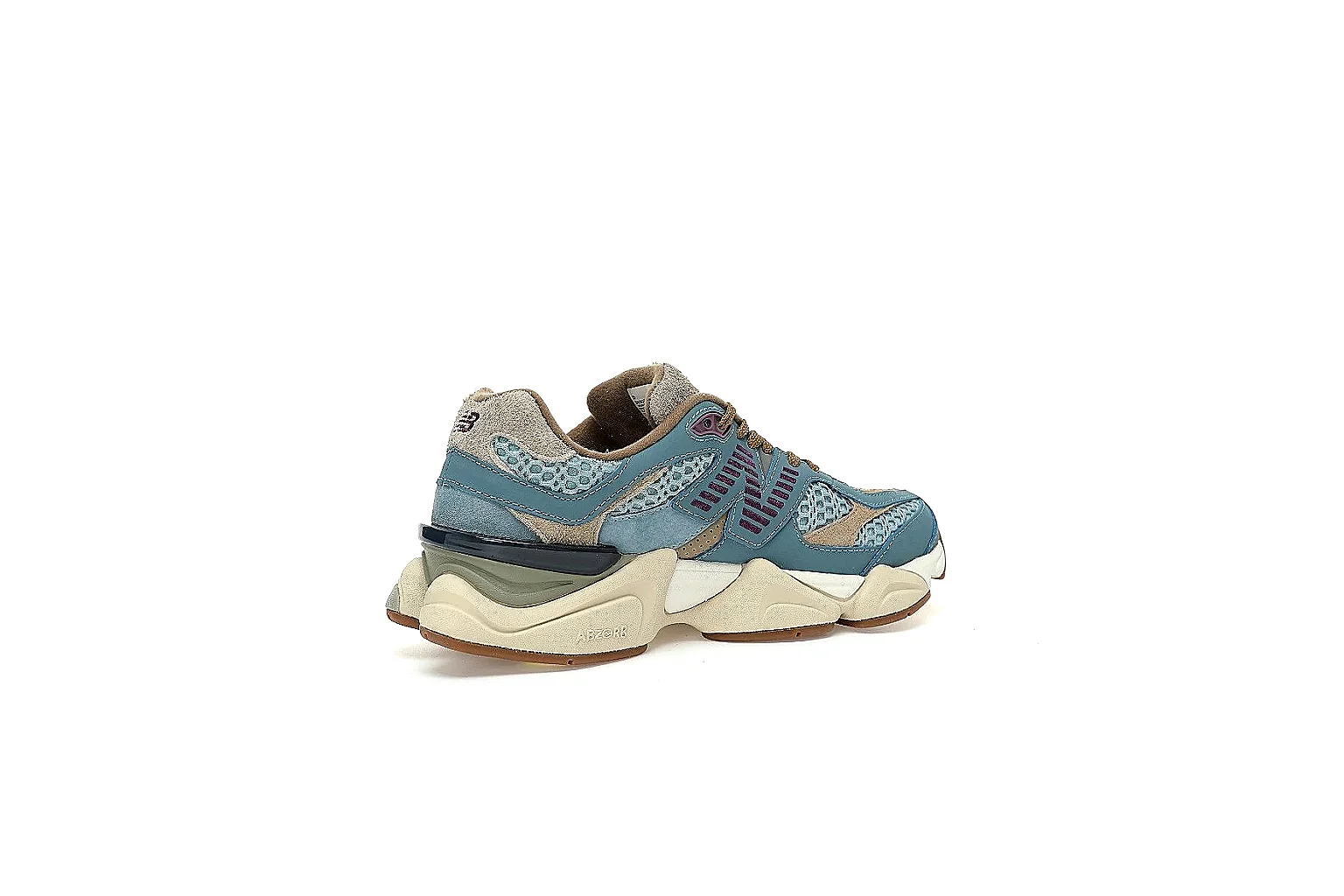 New Balance 9060 teal tan gallery with QC proof angles and outsole view