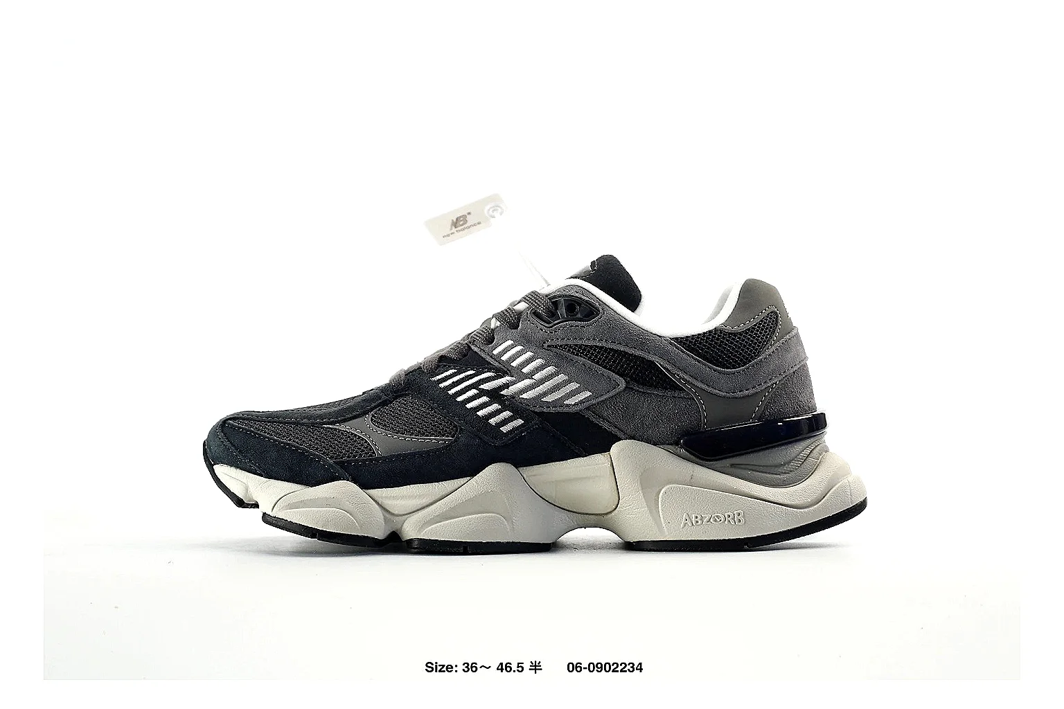 New Balance 9060 Black Gray Sneaker 4722 comparison gallery with QC evidence