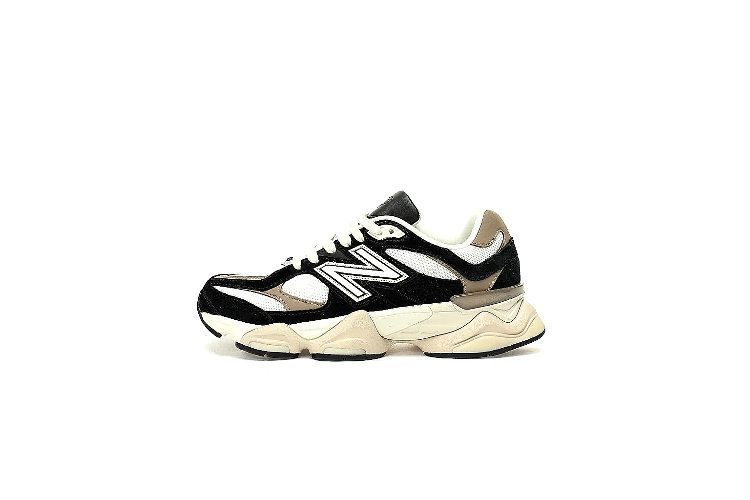 New Balance 9060 black taupe QC comparison with side logo and chunky sole thumbnail 2