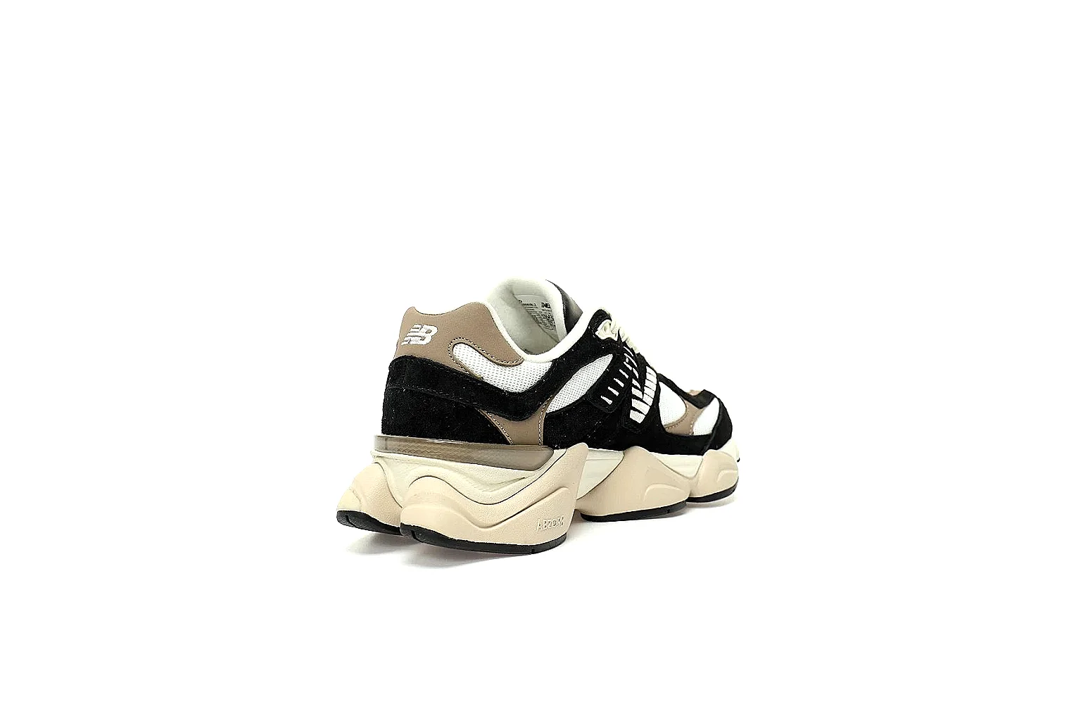 New Balance 9060 black taupe QC comparison with side logo and chunky sole