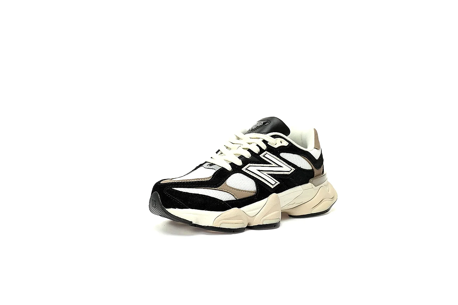 New Balance 9060 black taupe QC comparison with side logo and chunky sole thumbnail 6