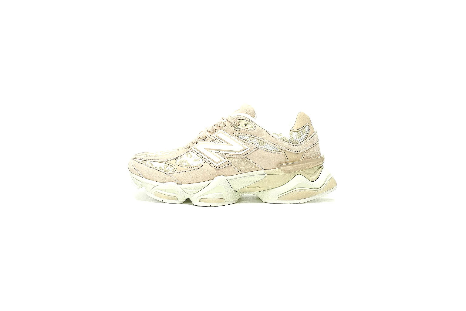 New Balance 9060 cream beige QC scout image with side N logo and chunky sole thumbnail 2