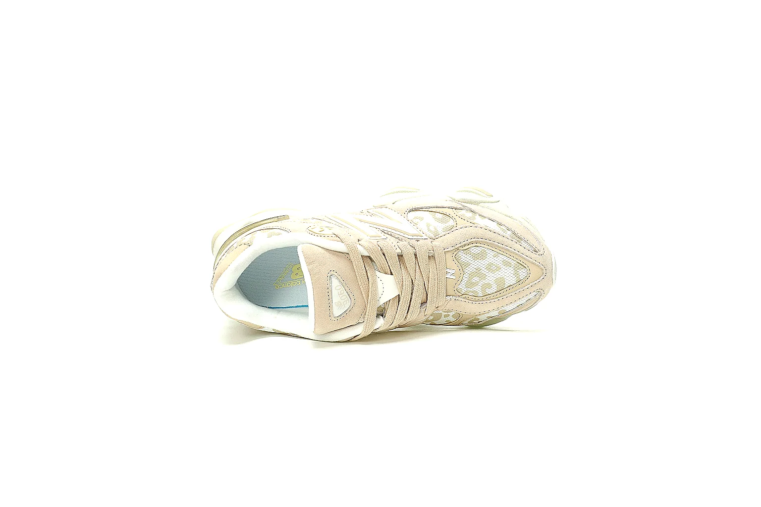 New Balance 9060 cream beige QC scout image with side N logo and chunky sole