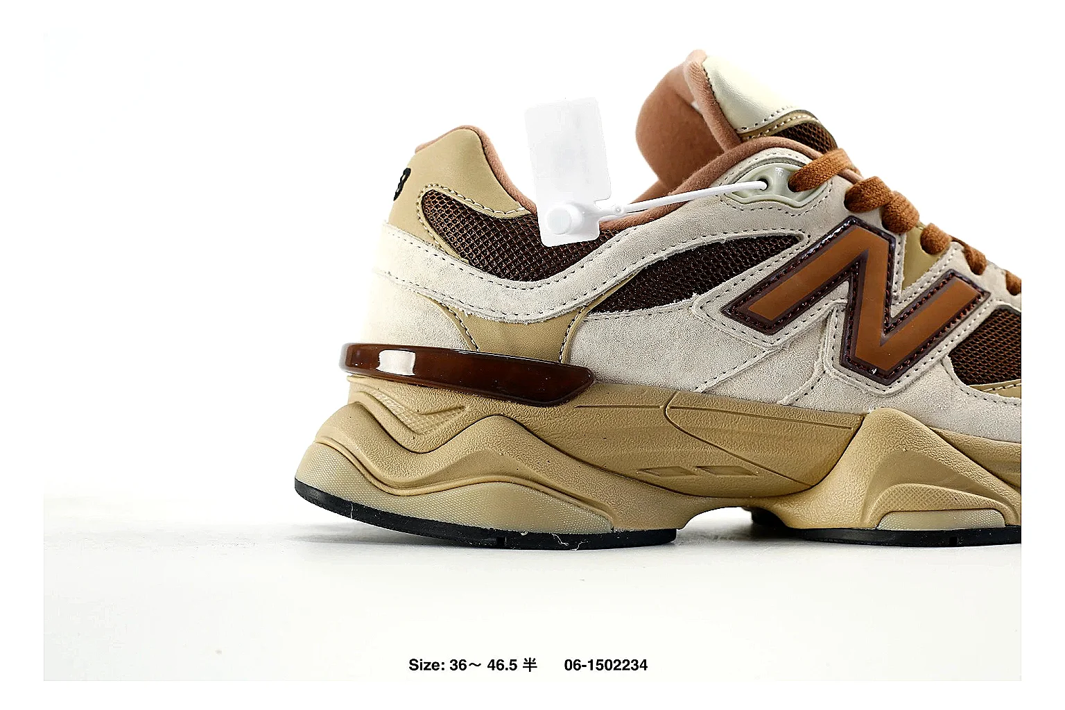 New Balance 9060 Cream Brown Sneaker 3042 comparison gallery with QC evidence thumbnail 6