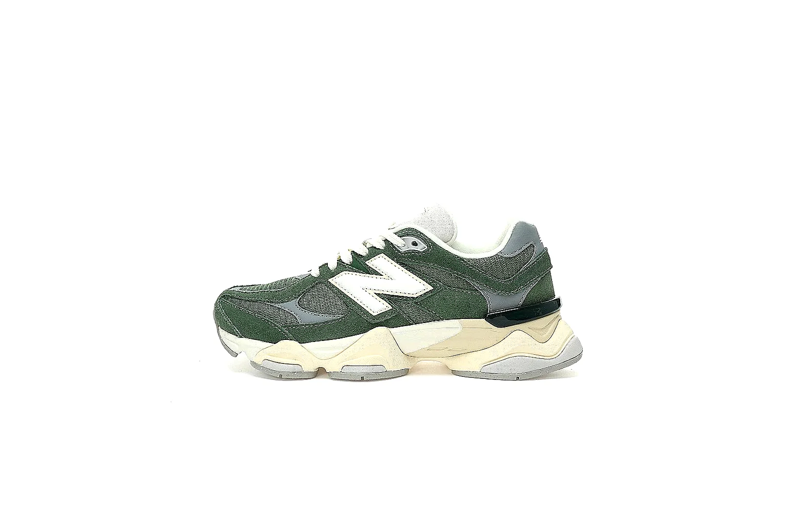 New Balance green cream runner with visible N logo and chunky sole proof thumbnail 2