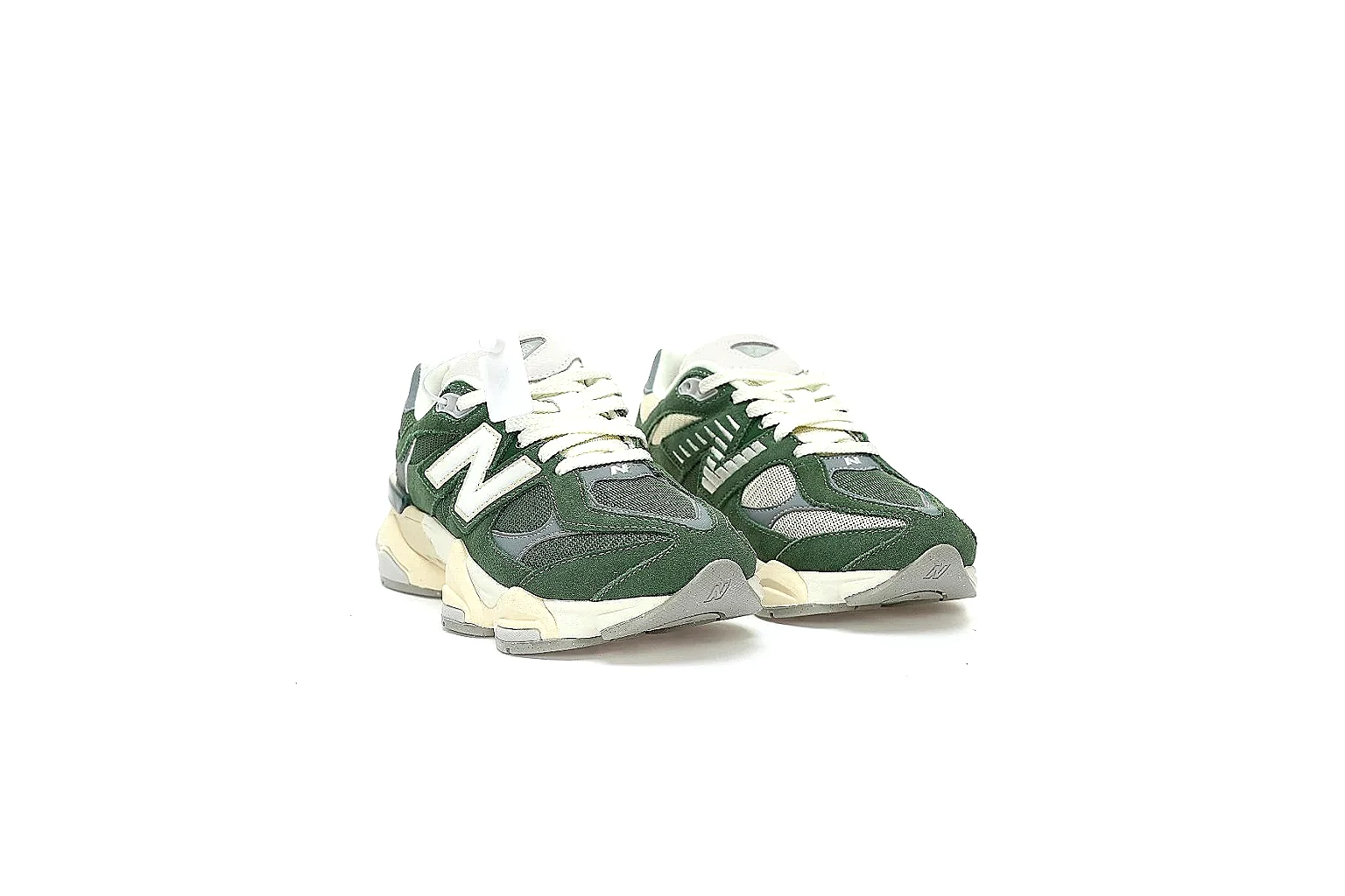 New Balance green cream runner with visible N logo and chunky sole proof thumbnail 5