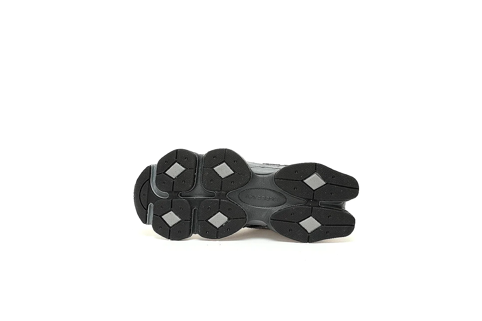 Grey black New Balance 9060 with visible N logo and sculpted midsole thumbnail 4