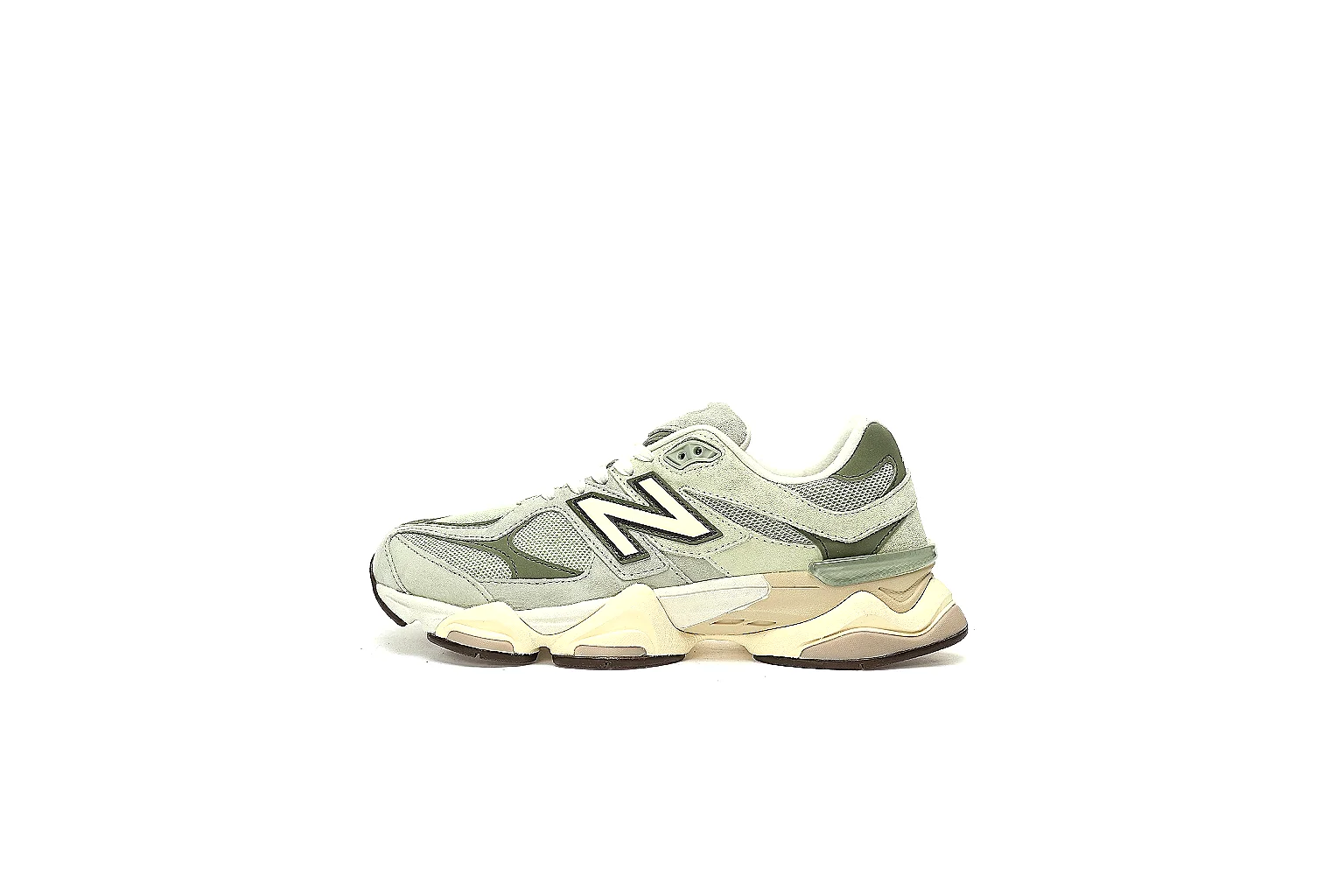 New Balance 9060 grey olive pair with visible logo and QC comparison angles thumbnail 2