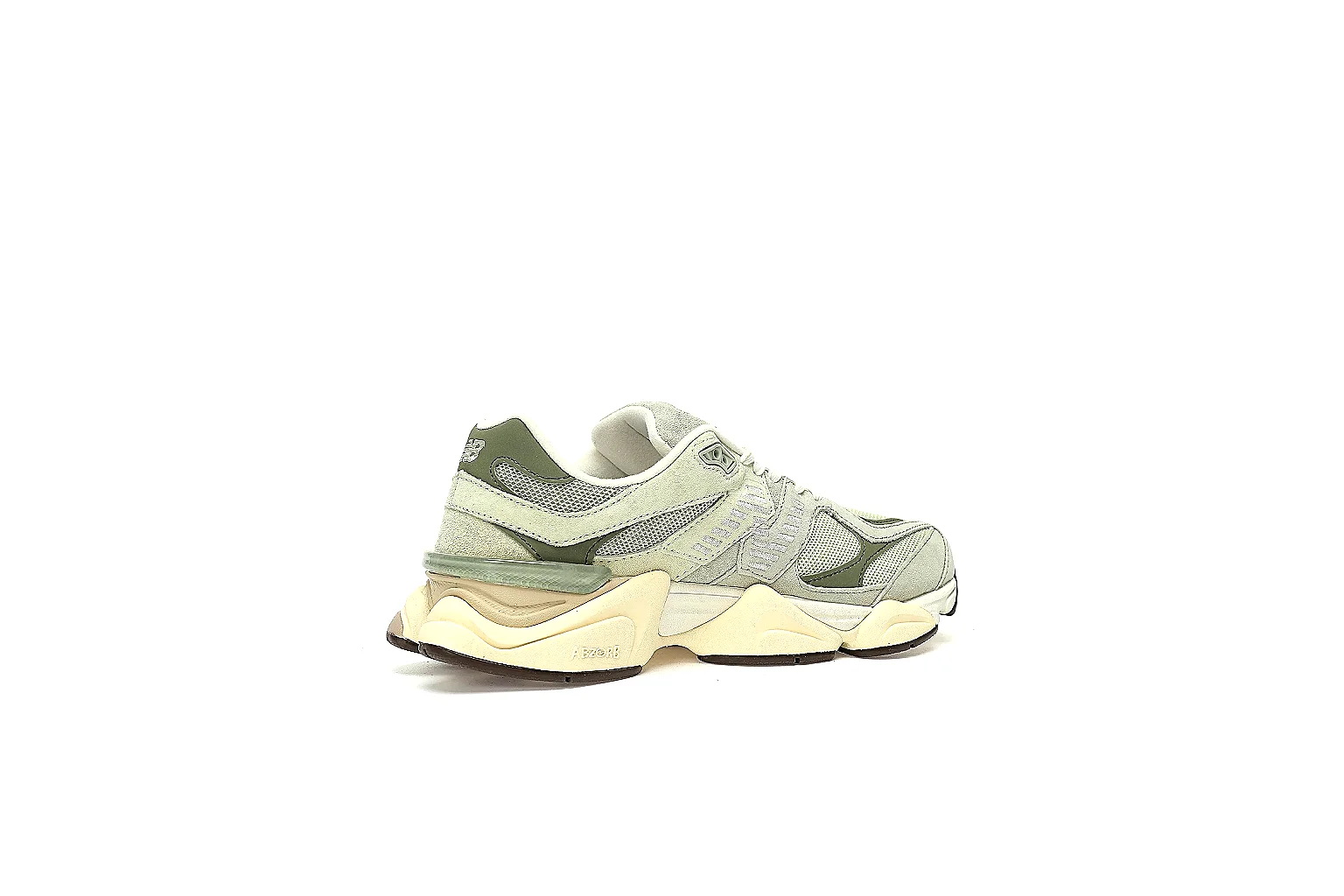 New Balance 9060 grey olive pair with visible logo and QC comparison angles