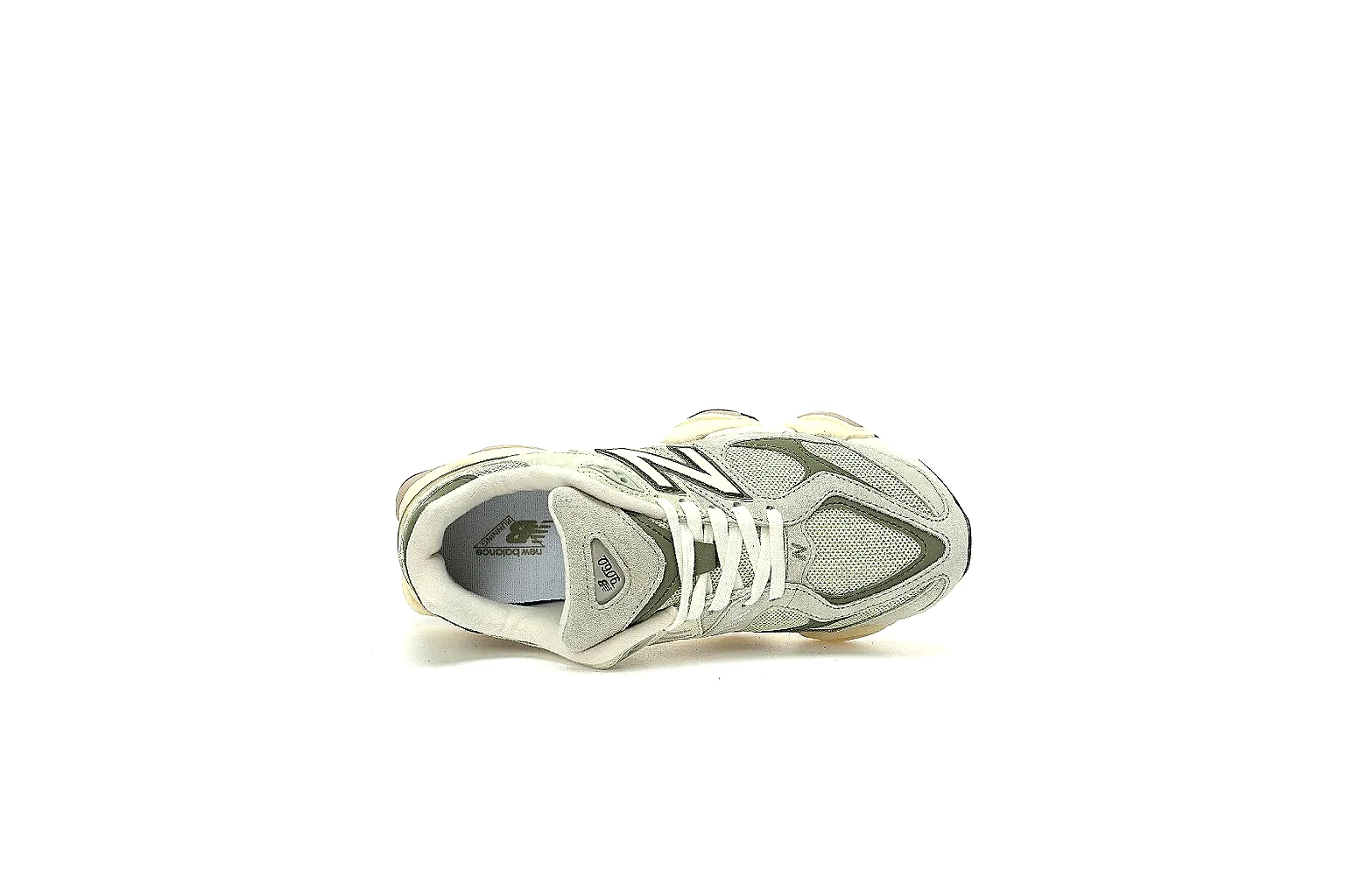 New Balance 9060 grey olive pair with visible logo and QC comparison angles thumbnail 3