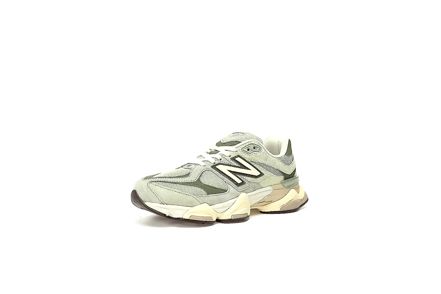 New Balance 9060 grey olive pair with visible logo and QC comparison angles thumbnail 6