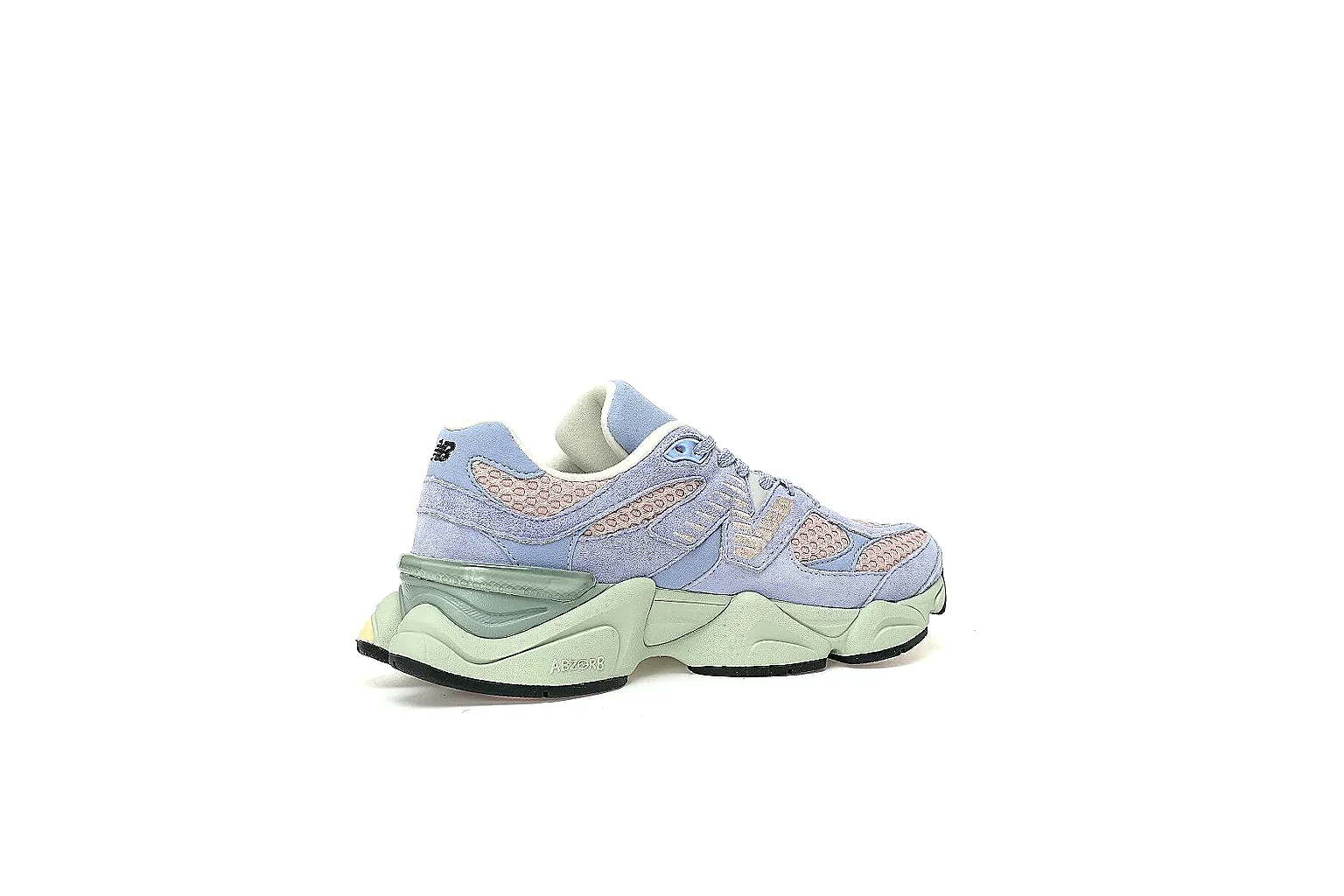 New Balance 9060 pastel runner with blue suede pink mesh and mint midsole