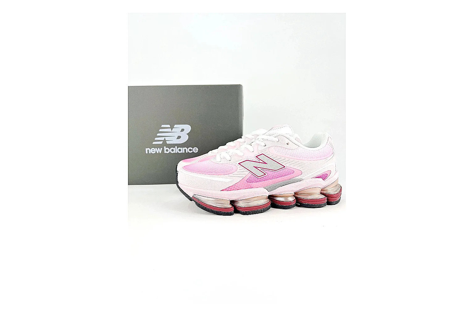 kakoscout.com New Balance 9060 Pink White comparison signal card six-photo gallery thumbnail 2