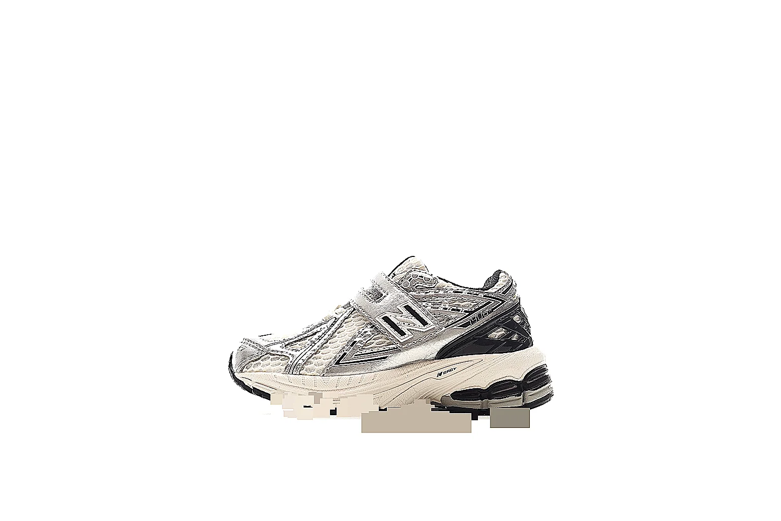 New Balance 9060 cream black strap runner with visible side logo and midsole thumbnail 2