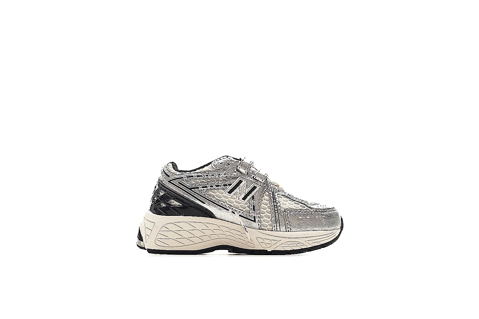 New Balance 9060 cream black strap runner with visible side logo and midsole thumbnail 6