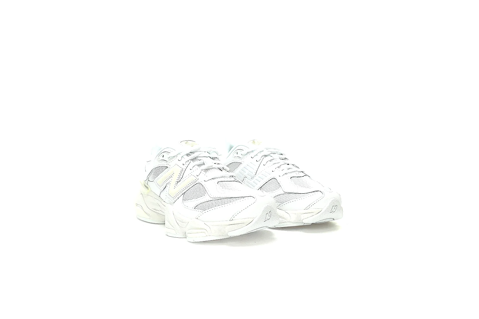 New Balance 9060 white mesh runner with layered panels and chunky sole thumbnail 5