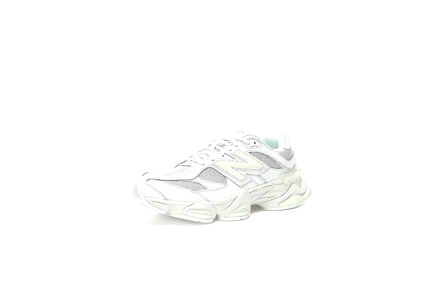 New Balance 9060 white mesh runner with layered panels and chunky sole thumbnail 6