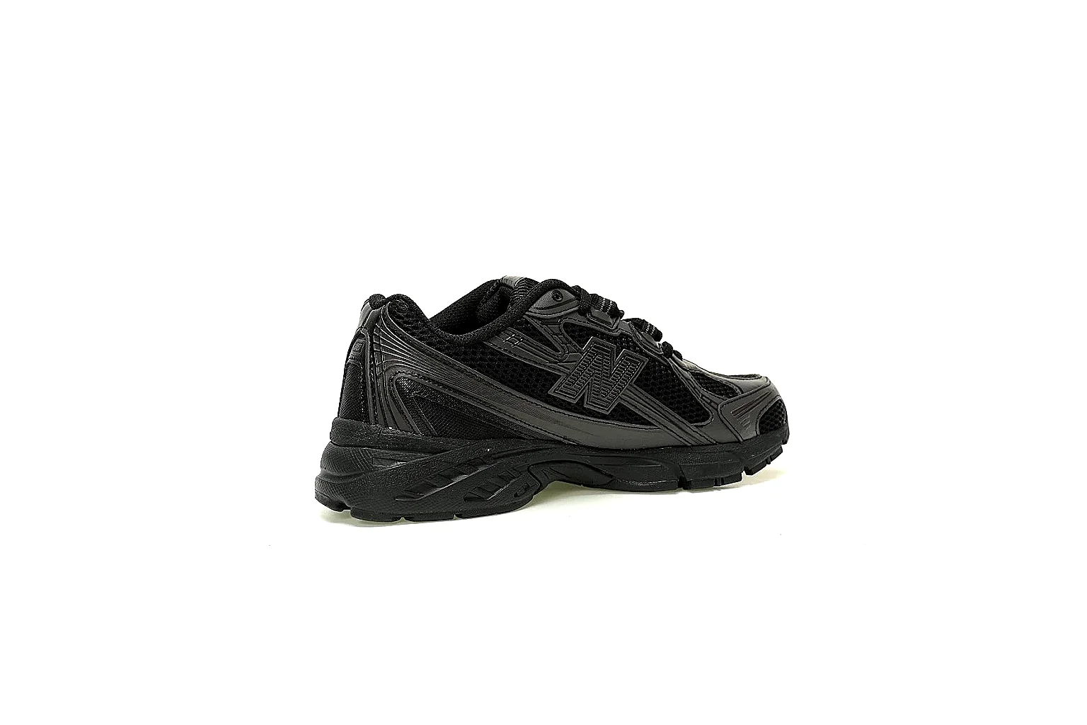 New Balance black low-top runner with ABZORB heel detail and six QC angles thumbnail 6