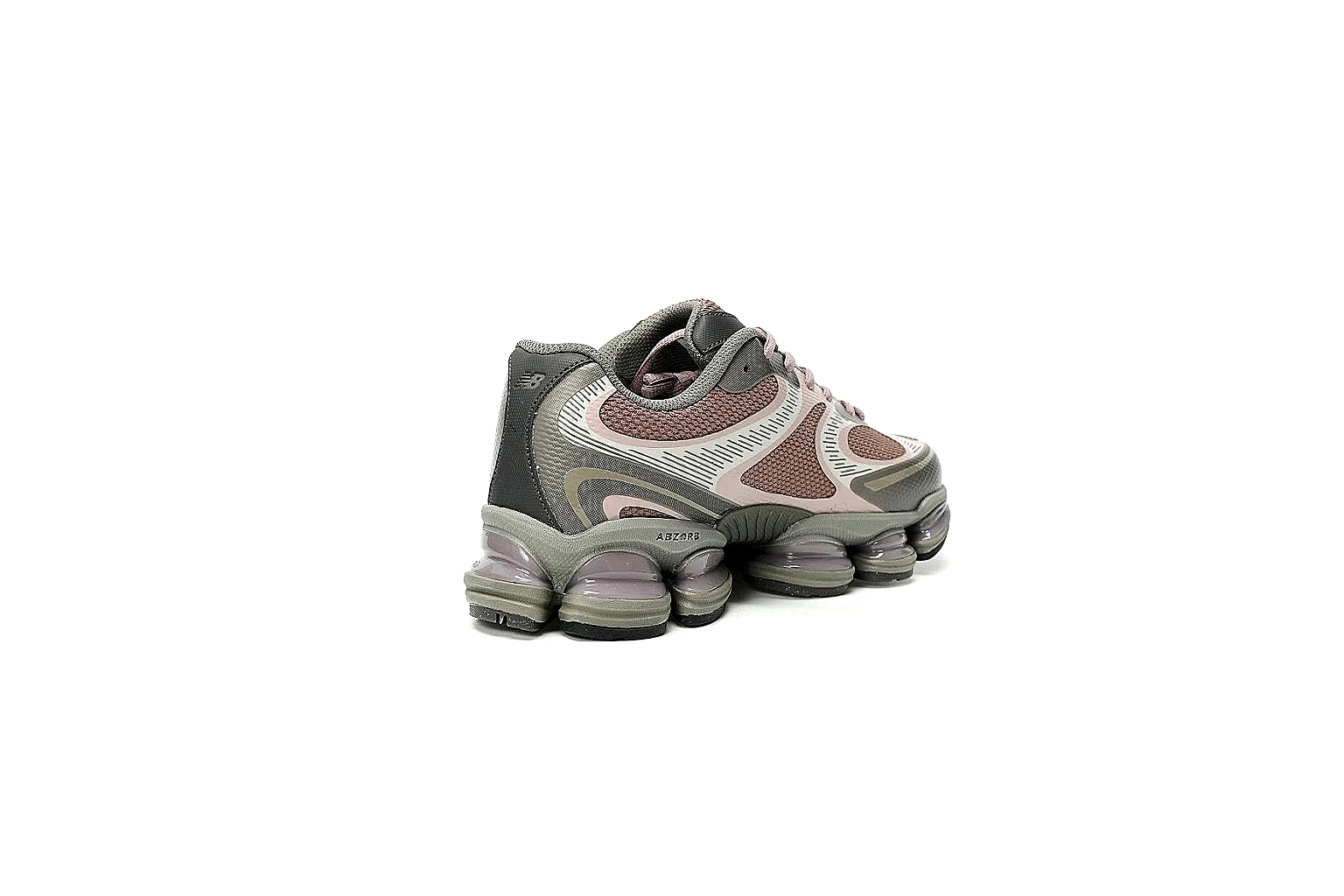 New Balance pink sage runner with visible logo, mesh and cushion sole