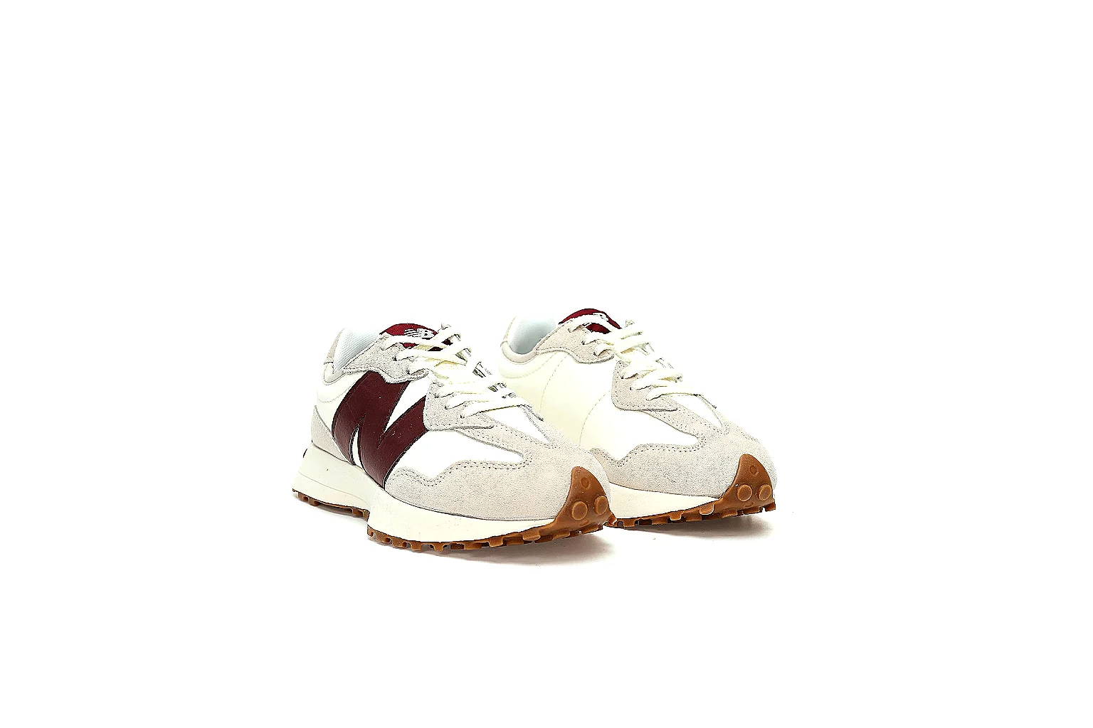 Kako Scout comparison images for New Balance Cream Burgundy Gum Runner Sneaker thumbnail 5