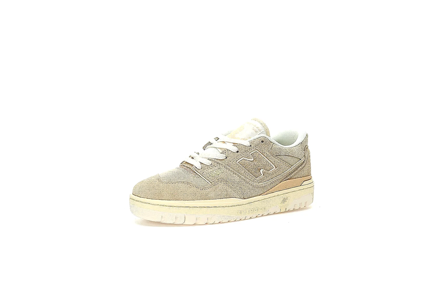 New Balance beige low-top sneaker side and outsole QC gallery for price scouting