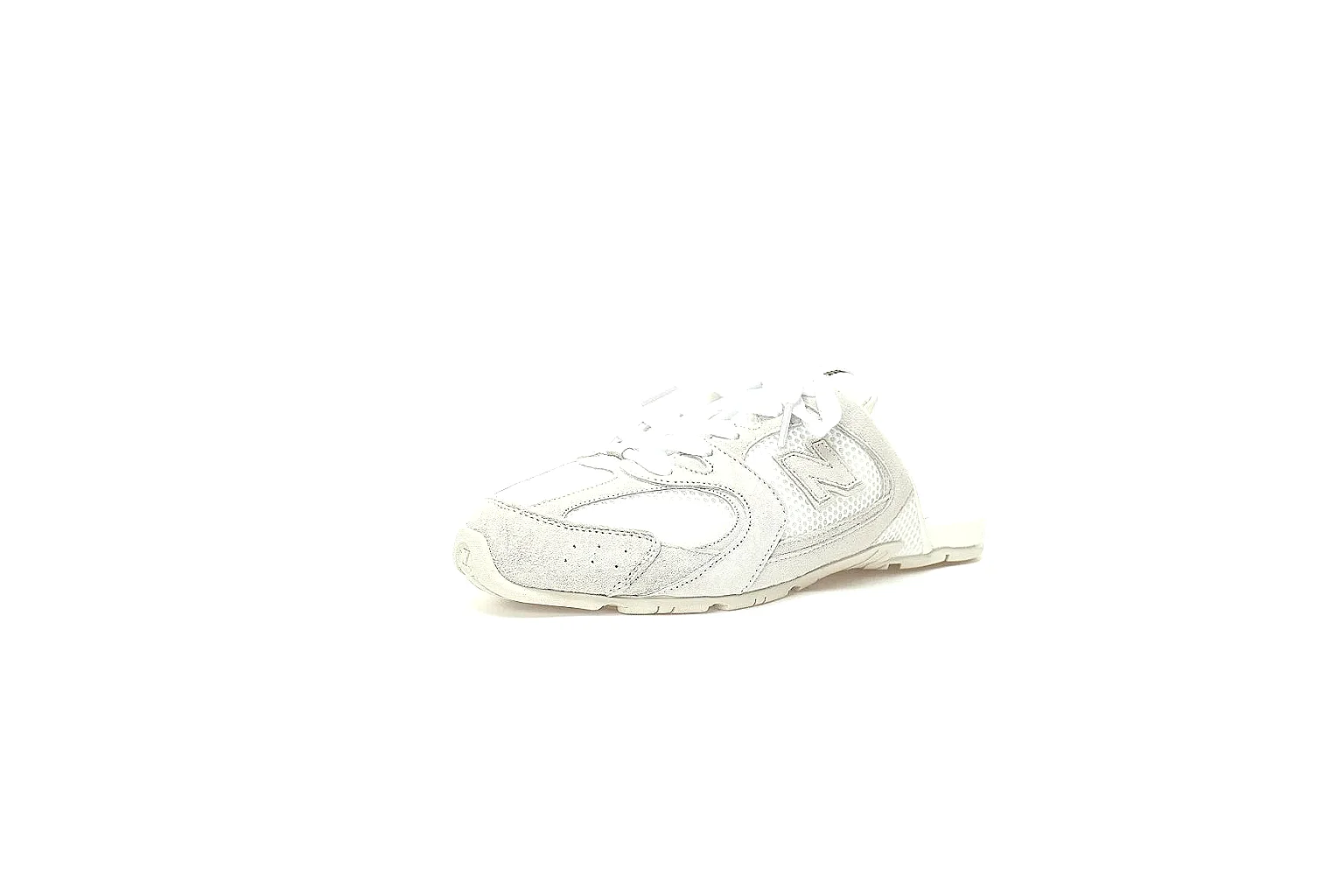New Balance x Miu Miu white mule gallery with side logo and outsole QC views thumbnail 6