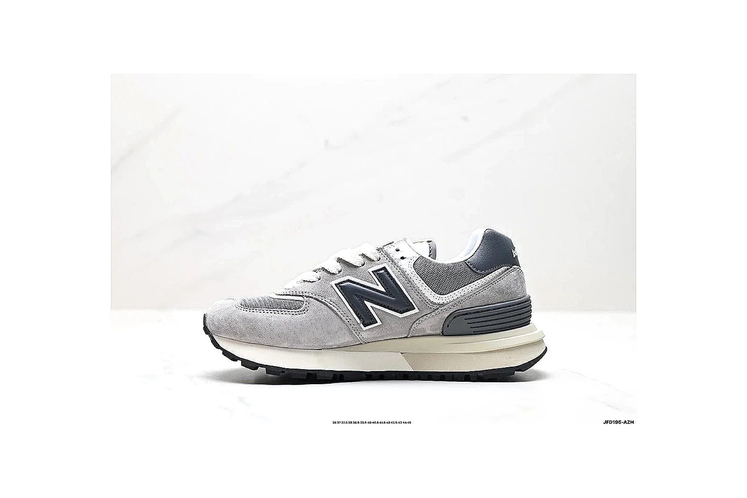 kakoscout.com New Balance Retro Runner Gray White comparison signal card six-photo gallery