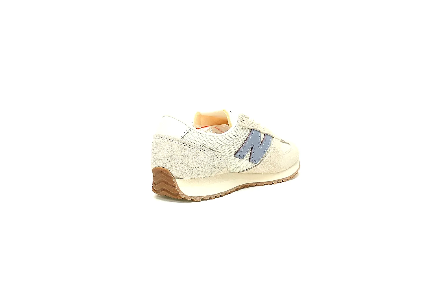 New Balance cream blue runner with visible N logo and gum sole QC proof thumbnail 2