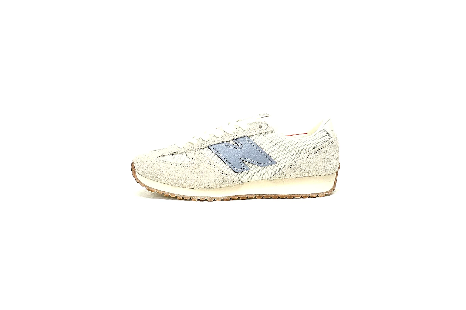 New Balance cream blue runner with visible N logo and gum sole QC proof thumbnail 6