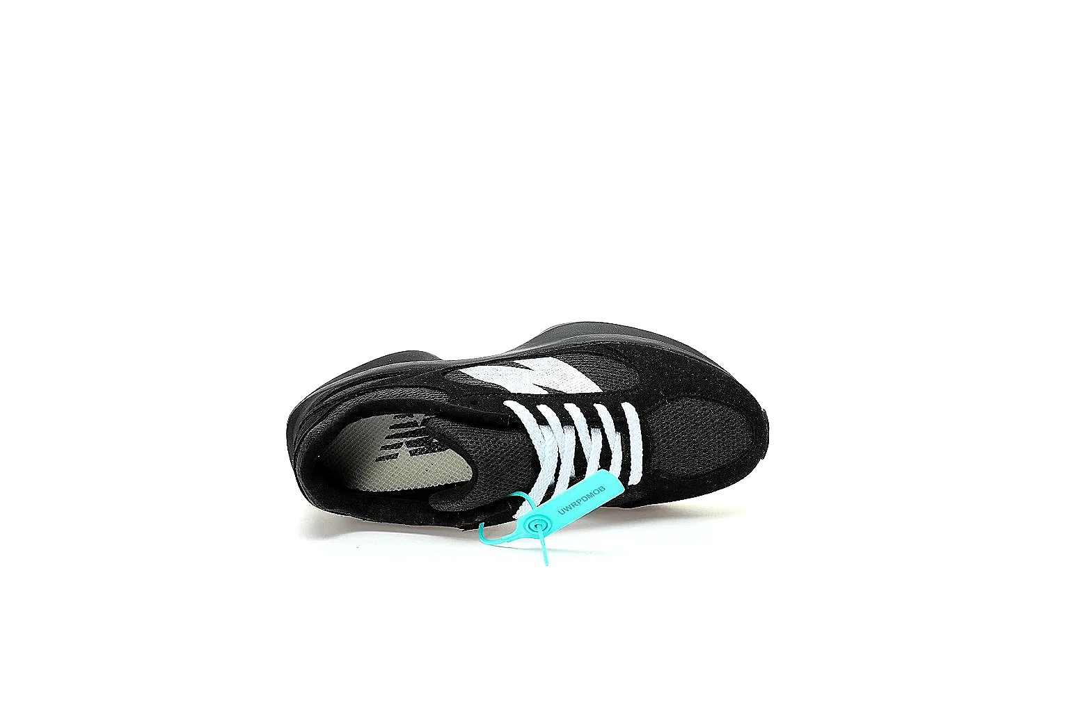 New Balance black lifestyle runner with white N logo shown for QC comparison thumbnail 3