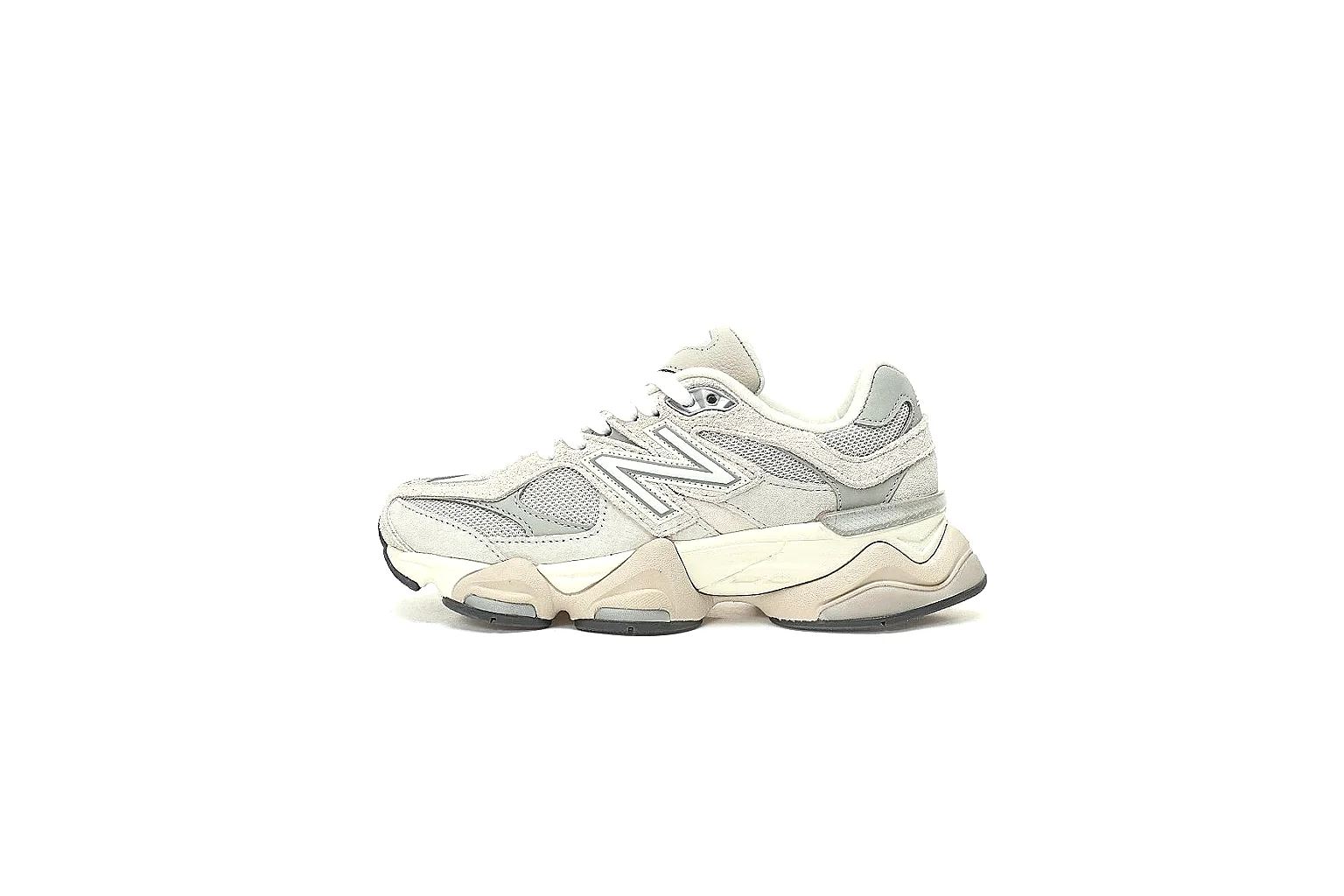 New Balance 9633 cream grey runner with layered sole and visible side logo thumbnail 2