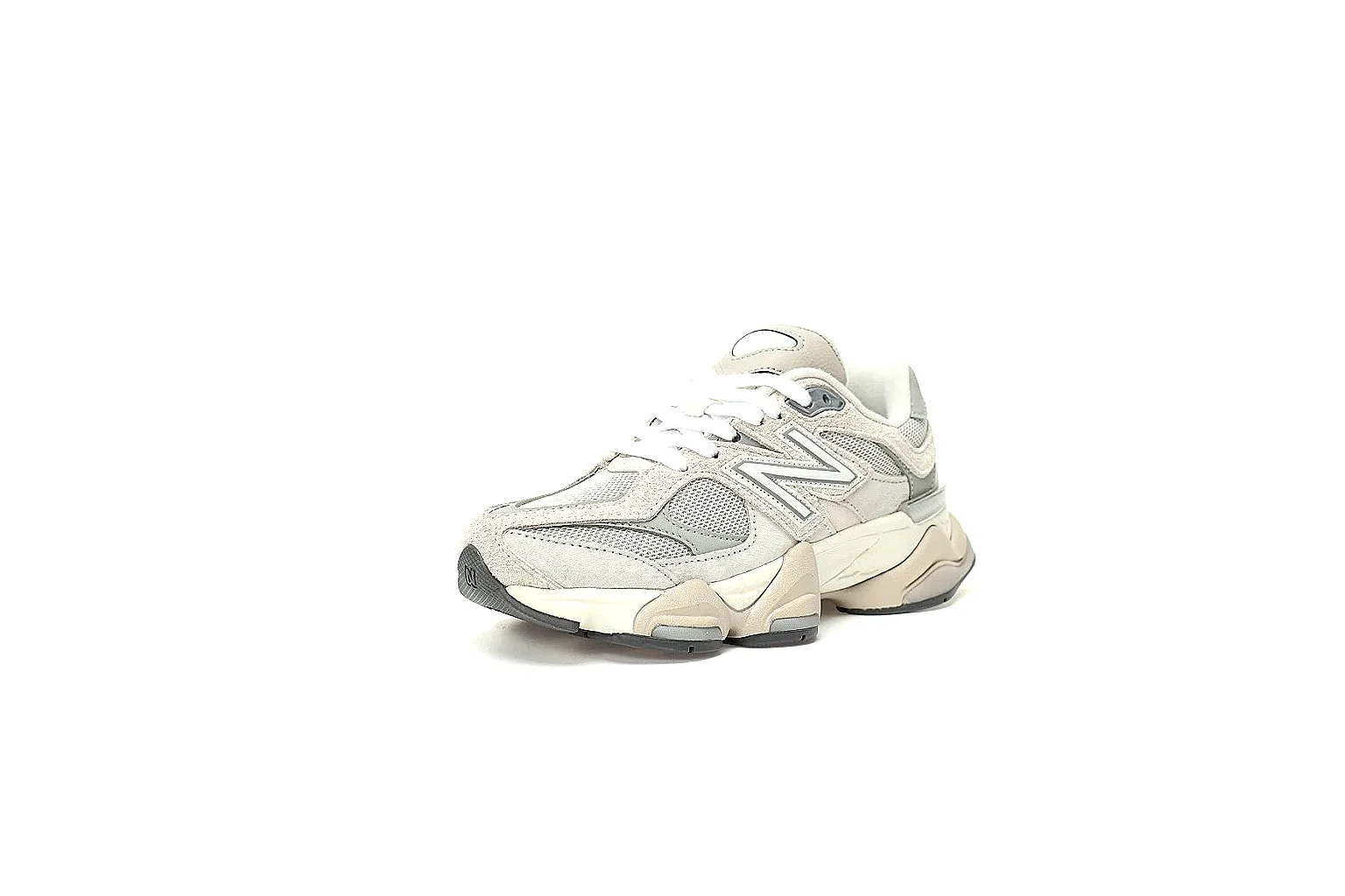New Balance 9633 cream grey runner with layered sole and visible side logo thumbnail 6