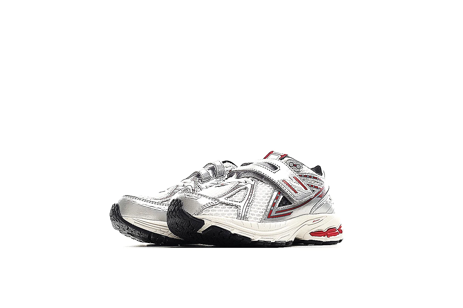 New Balance 874113001 white silver red strap runner QC comparison angles thumbnail 6