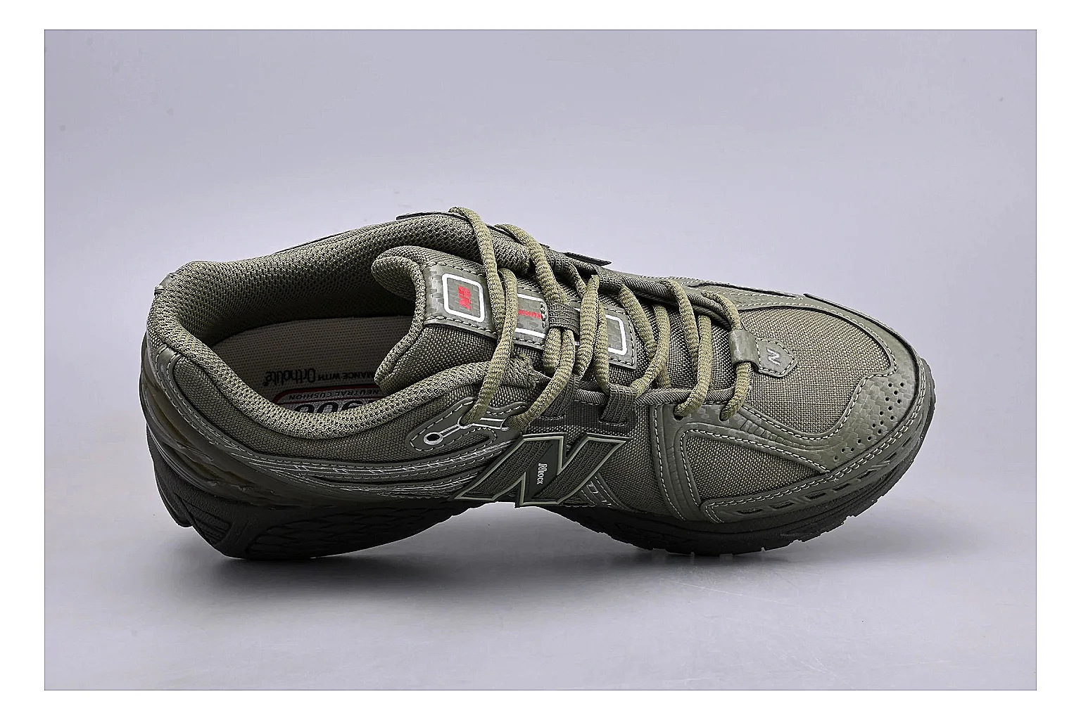 New Balance 1906R Olive Grey comparison signal photo with grey olive 1906r runner with mixed upper and runner shape thumbnail 2