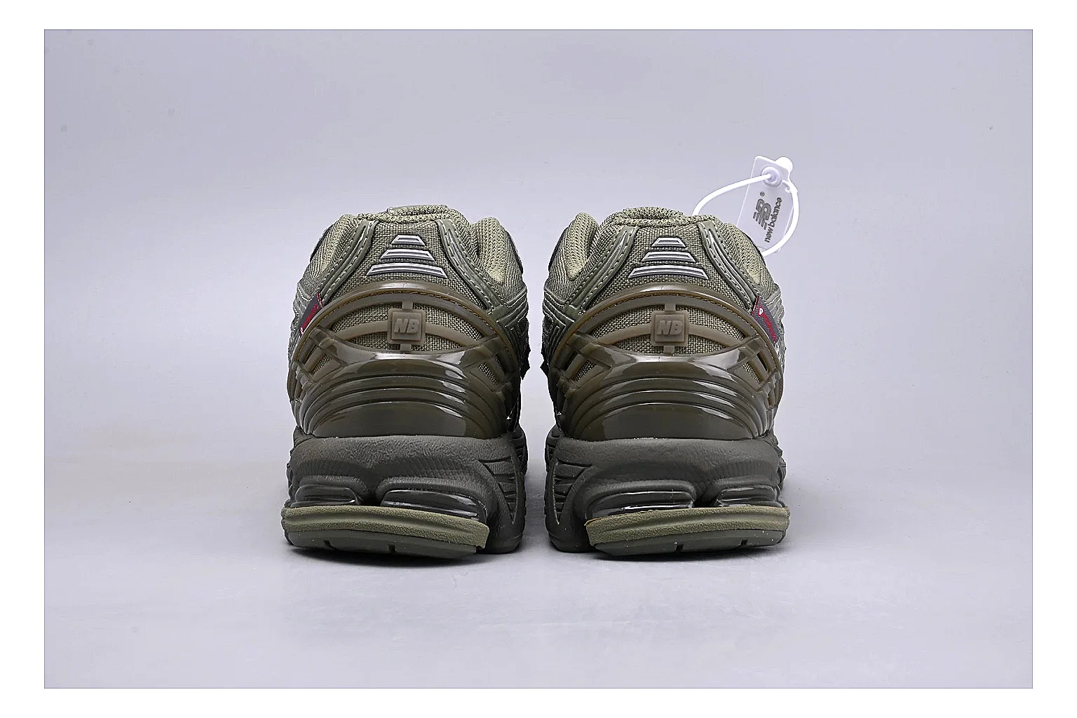 New Balance 1906R Olive Grey comparison signal photo with grey olive 1906r runner with mixed upper and runner shape thumbnail 3
